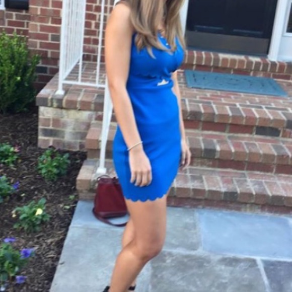 Topshop blue scalloped dress - Picture 3 of 4